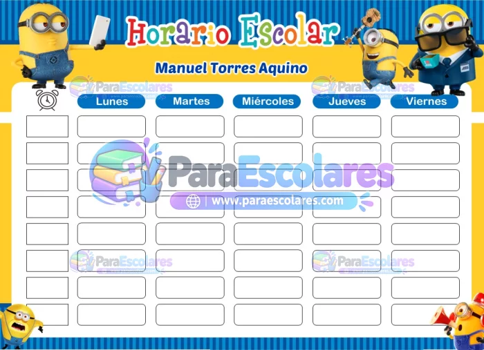 Minions Horario Escolar